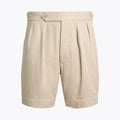 Relaxed Fit Pleated Twill Short