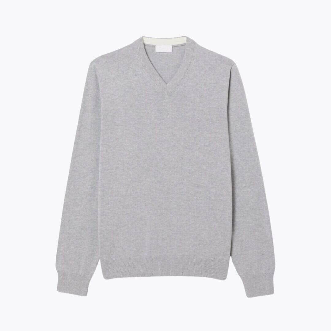 Monochrome Cotton V-Neck Sweater